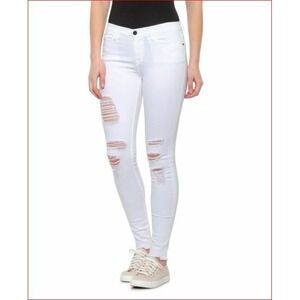 Frame Women Le Skinny De Jeanne Jeans White Distressed LSJRRE403 Size 27